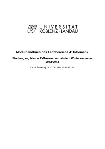 Modulhandbuch zu Master E-Government als PDF