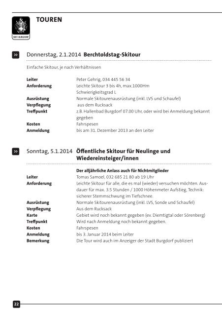 Bulletin 2013-04 - beim SAC Burgdorf