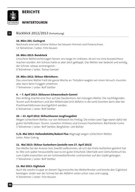 Bulletin 2013-04 - beim SAC Burgdorf