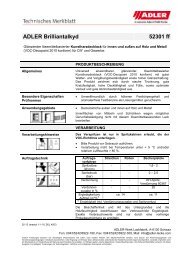 Technisches Merkblatt - ADLER - Lacke