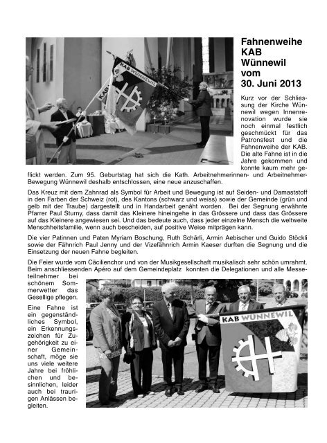 Pfarrblatt September 2013 - Pfarrei Wünnewil-Flamatt