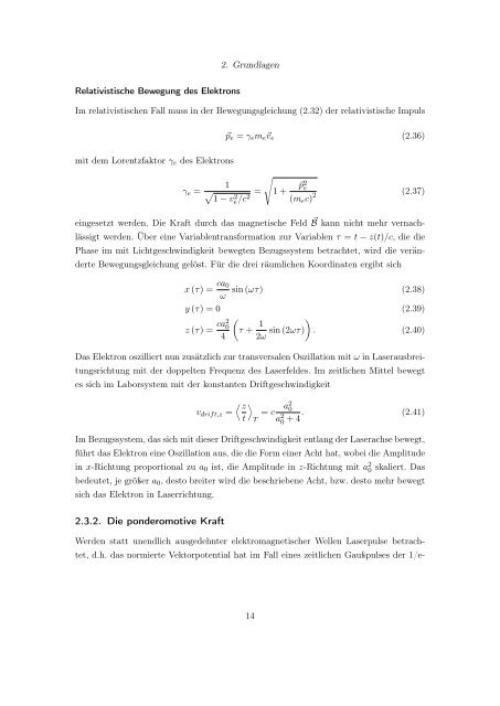 Laser-Wakefield-Beschleunigung am JETI-Einfluss der ...