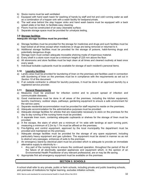 National Norms and Standards relating to Environmental Health