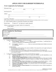 APPLICATION FOR HARDSHIP WITHDRAWAL