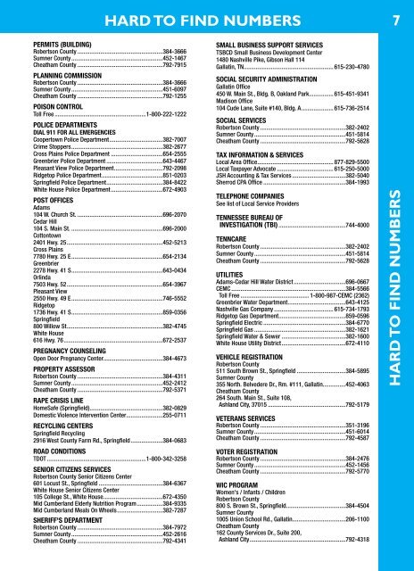 Community Info - Springfield, TN Phonebook & Yellow Pages