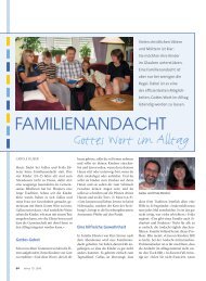 FAMILIENANDACHT Gottes Wort im Alltag