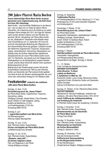 Kirchenanzeiger 23. März - 21. April 2013 - Pfarrverband Dorfen