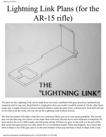 Lightning Link Plans - Jerry Smith's Anvils and Ink Studios