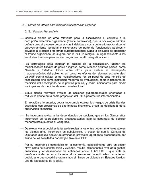 Conclusiones y Recomendaciones a la ASF - CÃ¡mara de Diputados