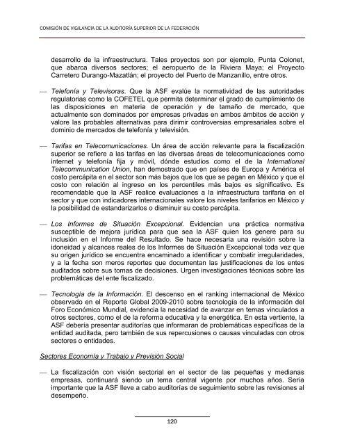 Conclusiones y Recomendaciones a la ASF - CÃ¡mara de Diputados