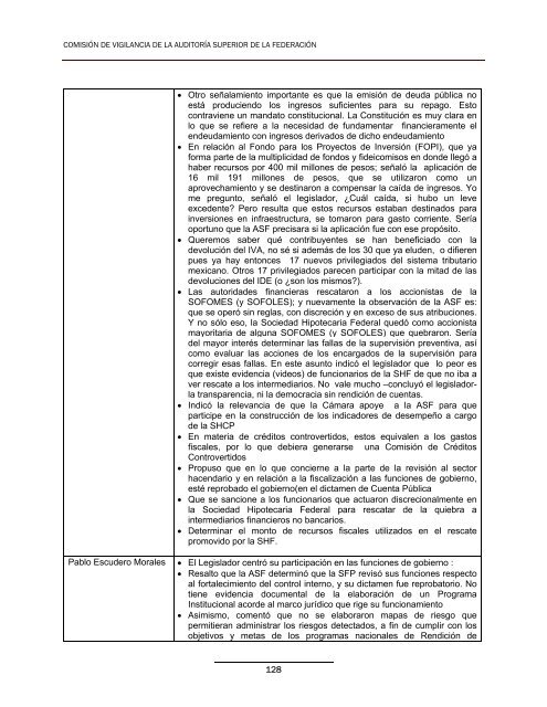 Conclusiones y Recomendaciones a la ASF - CÃ¡mara de Diputados