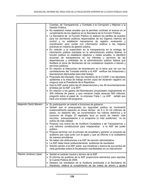 Conclusiones y Recomendaciones a la ASF - CÃ¡mara de Diputados