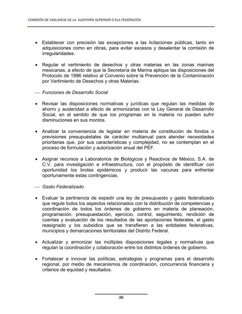 Conclusiones y Recomendaciones a la ASF - CÃ¡mara de Diputados