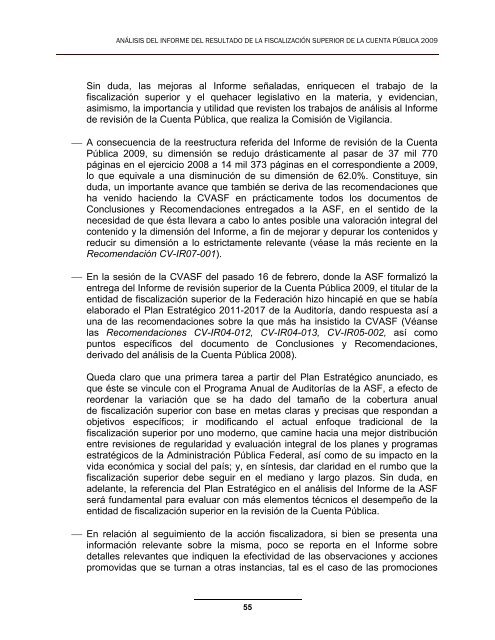 Conclusiones y Recomendaciones a la ASF - CÃ¡mara de Diputados