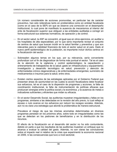 Conclusiones y Recomendaciones a la ASF - CÃ¡mara de Diputados