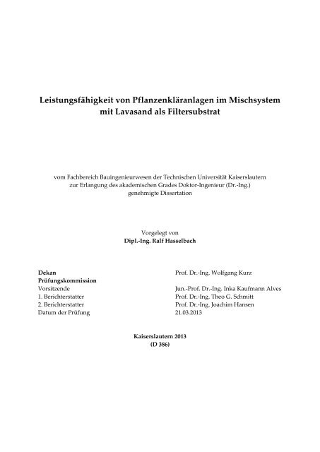 Dissertation Hasselbach TU-KL 2013.pdf - KLUEDO - Universität ...