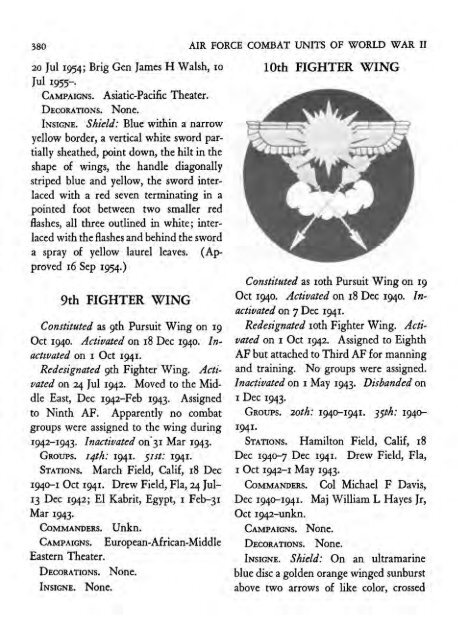 Air Force Combat Units of WWII