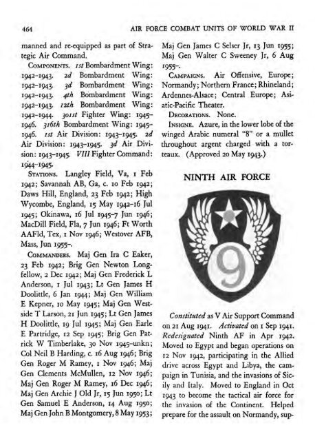 Air Force Combat Units of WWII