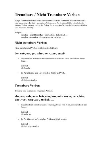 Kennenlernen trennbares verb
