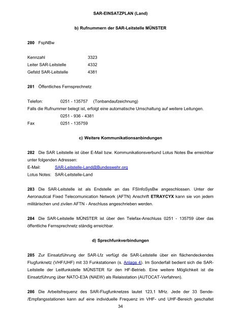 SAR – EINSATZPLAN (Land) - SAR - Leitstelle Münster (RCC ...