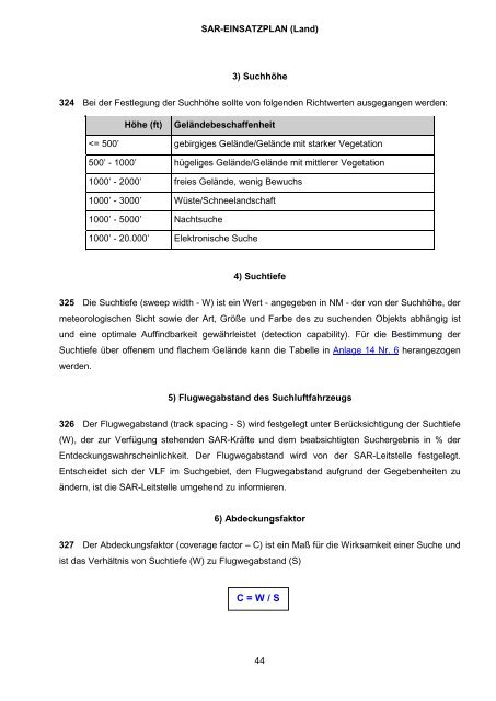 SAR – EINSATZPLAN (Land) - SAR - Leitstelle Münster (RCC ...