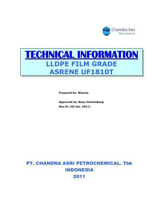 Lldpe Film Asrene Uf1810t Pt Chandra Asri Petrochemical Tbk