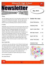 Newsletter May 2013.pub - Kibworth High School