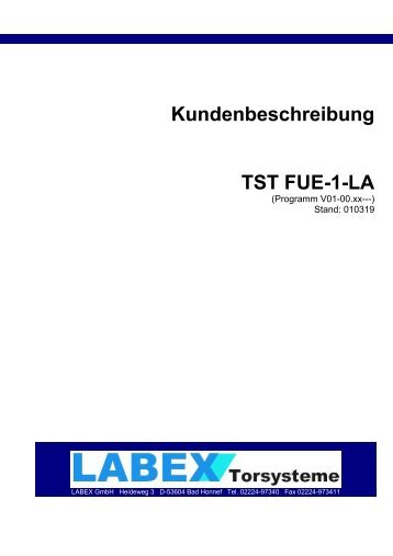 Funktionsbeschreibung TST FUE-1-LA