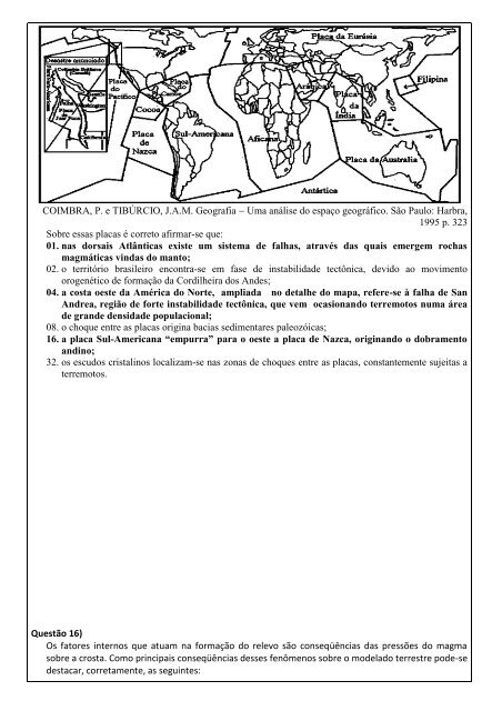 RESOLUÇÃO DOS "TESTES - 1 RELEVO E GEOLOGIA" Professor ...