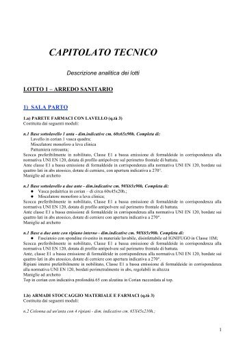CAPITOLATO TECNICO - Fare
