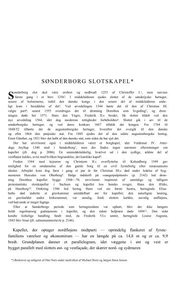 SØNDERBORG SLOTSKAPEL* - Danmarks Kirker
