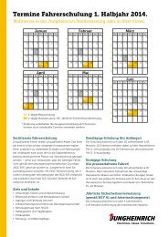 Termine Fahrerschulung 1. Halbjahr 2014. - Jungheinrich