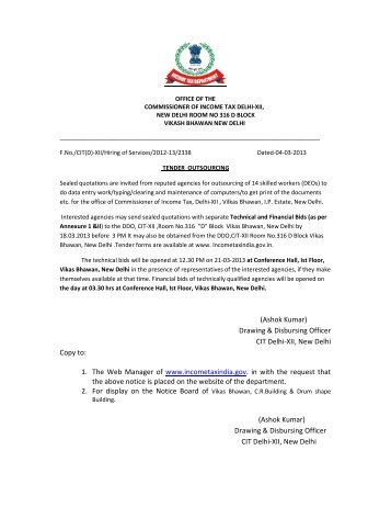Drawing & Disbursing Officer CIT Delhi-XII, New Delhi Copy to: 1 ...
