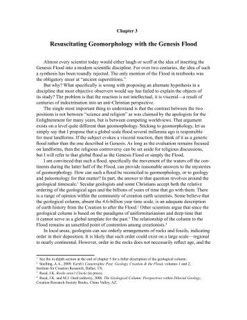 Chapter 3. Resuscitating Geomorphology with the ... - Michael Oard