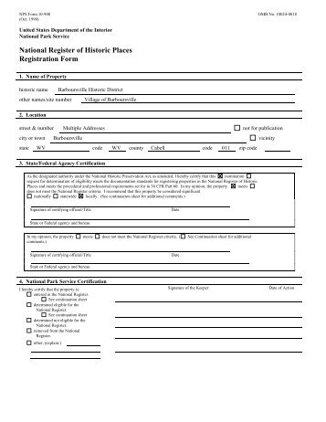 National Register of Historic Places Registration Form