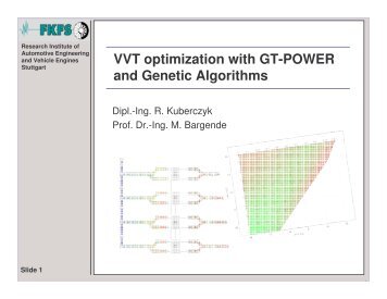 VVT optimization with GT-POWER and Genetic Algorithms