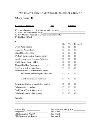 NECESSARY DOCUMENTATION TO OBTAIN A BUILDING PERMIT