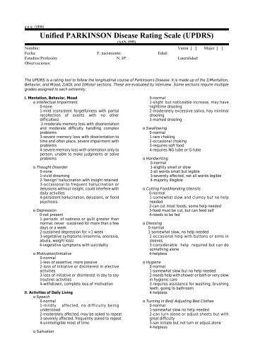 Unified PARKINSON Disease Rating Scale ... - Neuropsicol.org