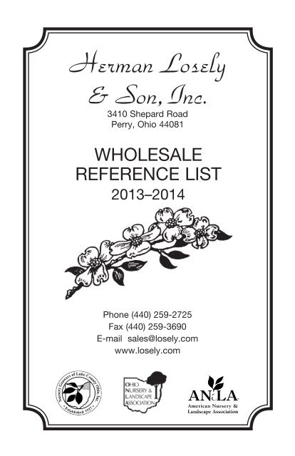 2014 Losely Wholesale Catalog - Herman Losely & Son, Inc.