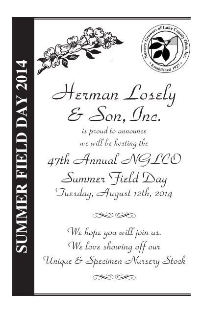 2014 Losely Wholesale Catalog - Herman Losely & Son, Inc.