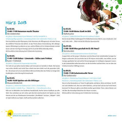 Programm für Kinder und Familien - Mwk-koeln.de
