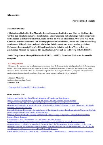 Makarios pdf ebooks por libre Manfred Engeli descarga