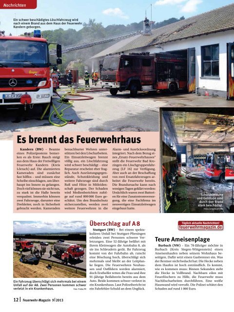 Feuerwehr Magazin 09 2013 - Hofvermarktung - Partyservice ...