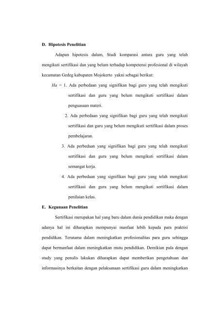 studi komparasi antara guru yang telah mengikuti sertifikasi dan ...