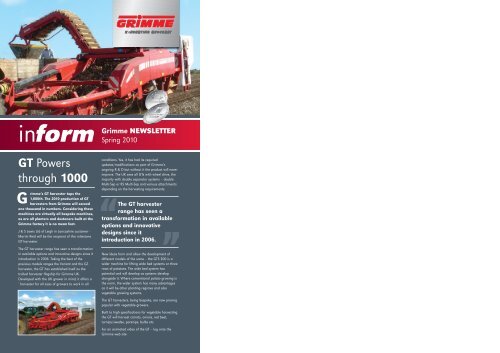GT Powers through 1000 - Grimme UK