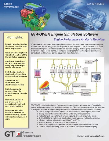 GT-POWER Engine Simulation Software