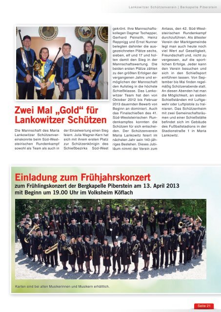 Zeitung für Maria Lankowitz 01 - 2013