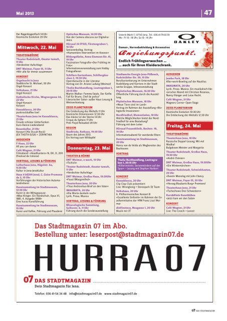 07 : das Stadtmagazin für Jena und Region