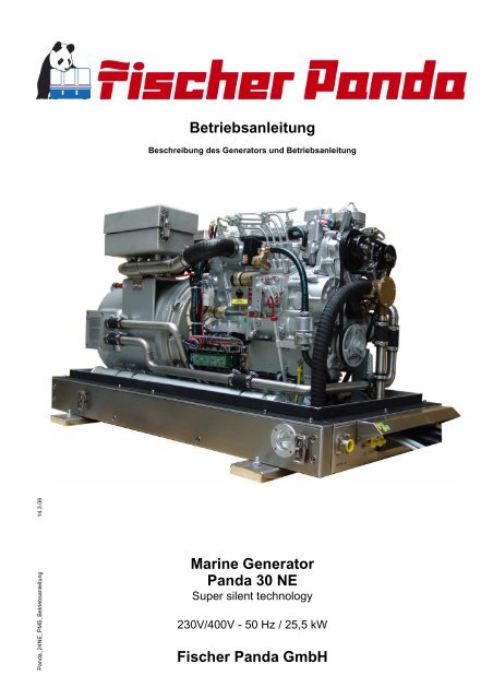 230-Volt-Generator an der Hauptmaschine. Beispiel für eine