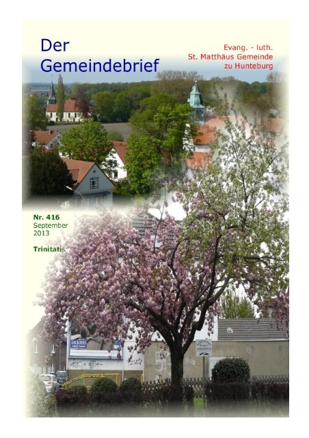 Gemeindebrief September 2013 - St.Matthaeus-Gemeinde Hunteburg